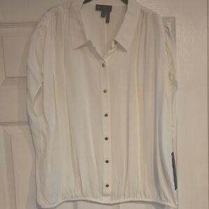 Donna Karan Cream Button-Down Shirt